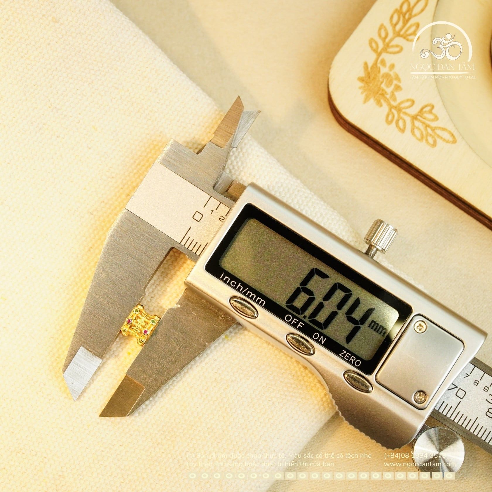  Charm Trống Đính Đá 6.01mm - Bạc 925 Mạ Vàng Cao Cấp 