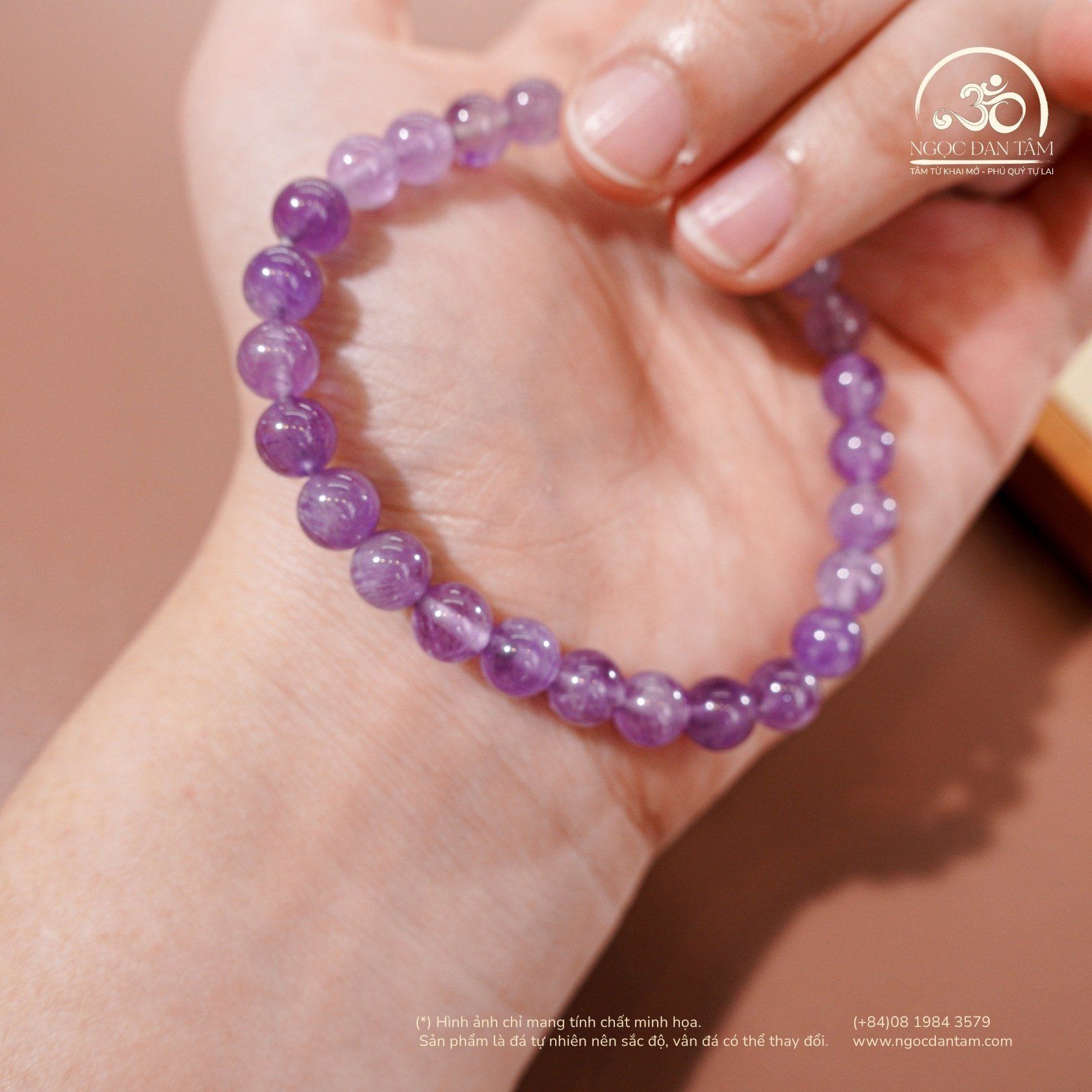  Vòng Tay Thạch Anh Tím 6mm 2A 