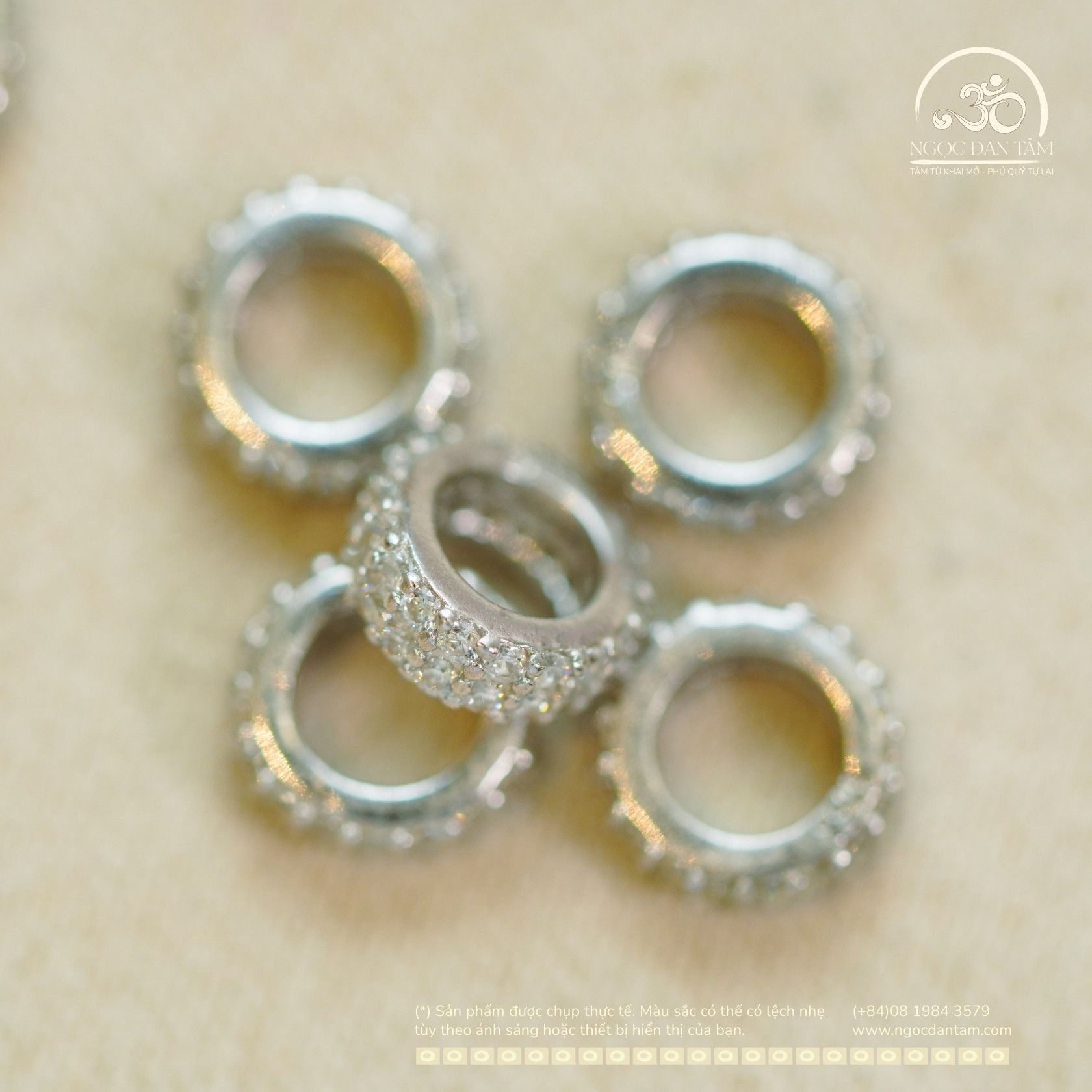  Charm Tròn Bạc 7mm - Bạc 925 Cao Cấp 