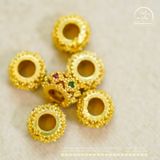  Charm Đệm Ren Đỏ Xanh Nhỏ - Kim Loại Mạ Vàng 