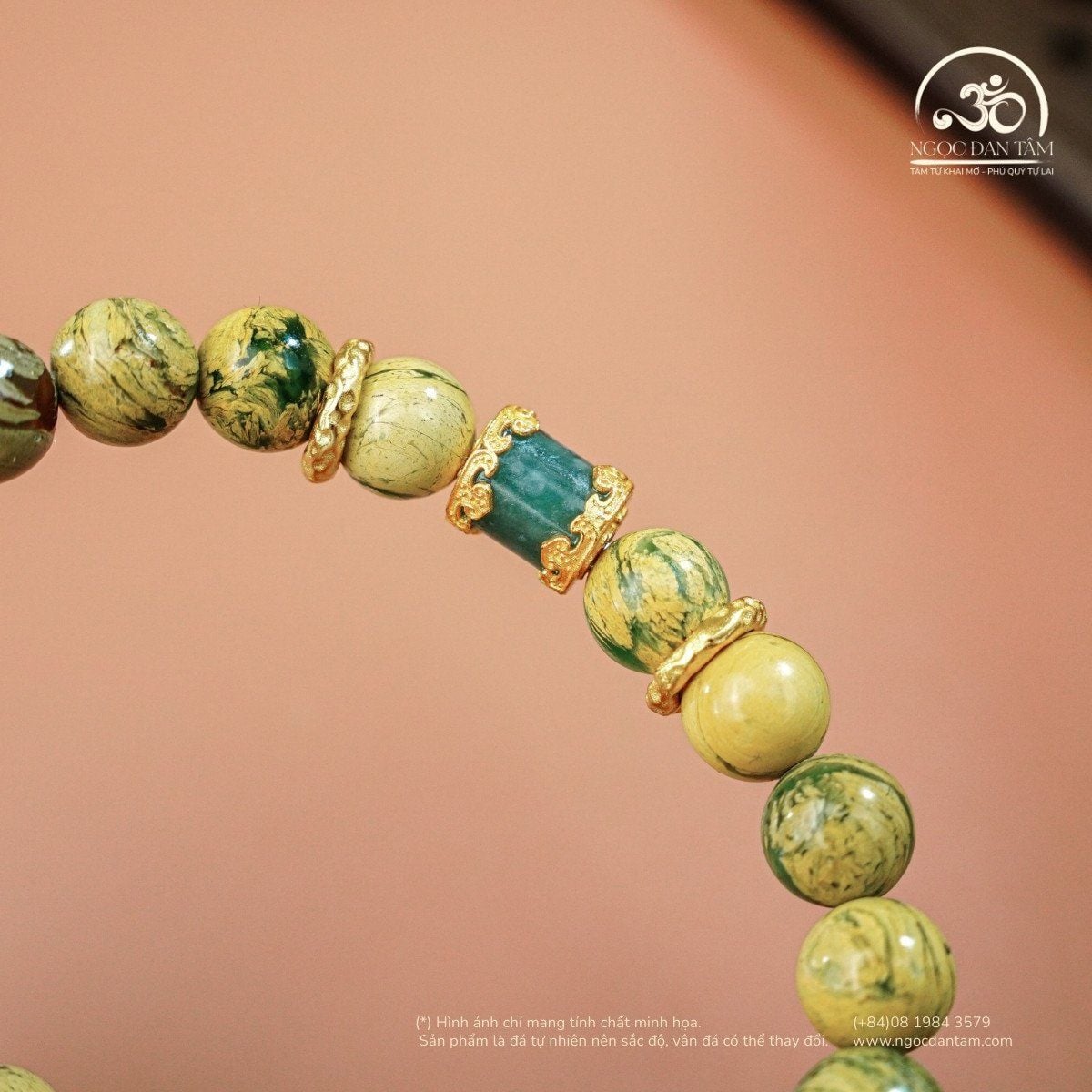 Vòng Tay Green Dragon Phối Charm Lu Thống 8mm 2A 