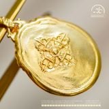  Mặt Dây Chuyền Văn Thù Cửu Cung Bát Quái 12 Cung Hoàng Đạo 17,44mm - Bạc 925 Mạ Vàng Cao Cấp 