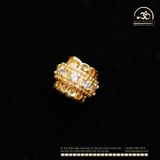  Charm Trụ Tròn Đính Hạt Trắng 9,21mm - Kim Loại Mạ Vàng 14K 