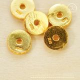  Charm Tròn Dẹp Đính Đá Lớn 7.83mm - Bạc 925 Mạ Vàng Cao Cấp 