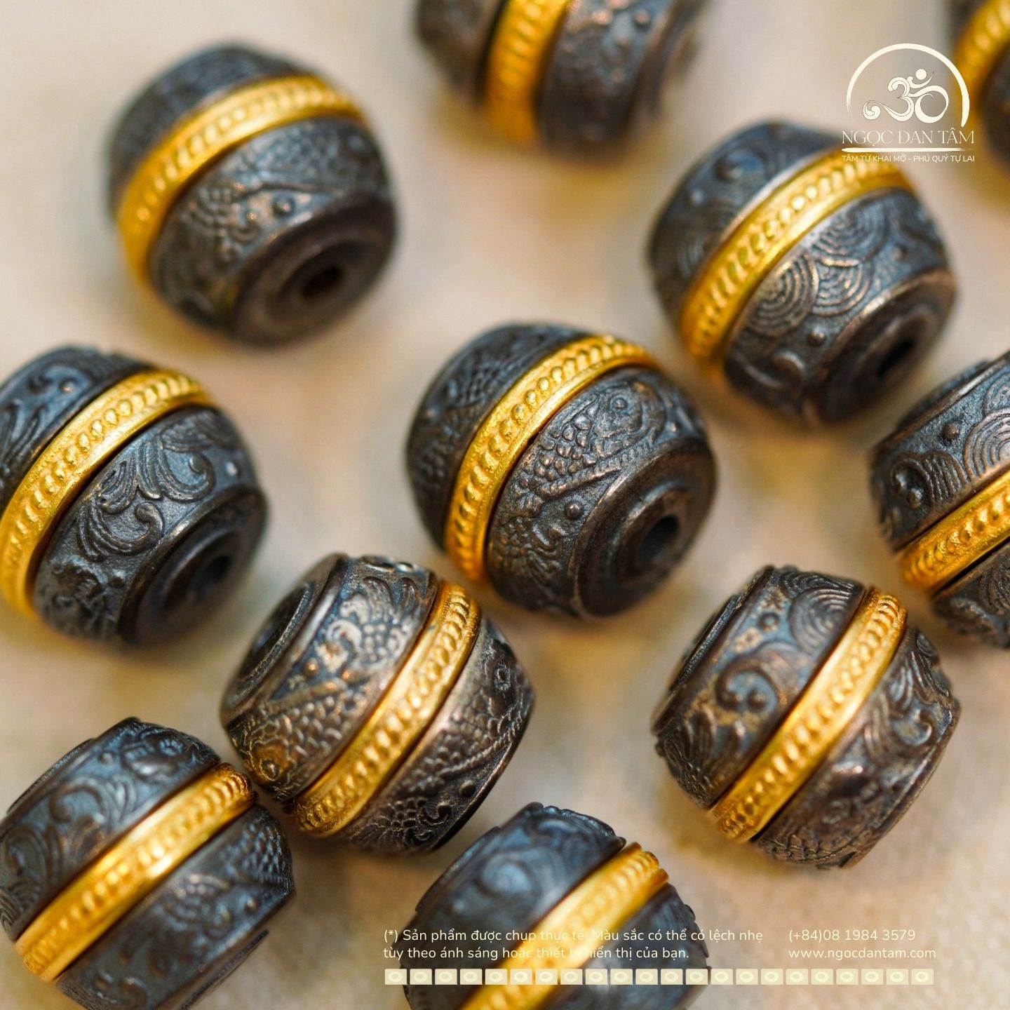  Charm Hamburger Nhỏ 9,54mm - Bạc 925 Mạ Vàng Cao Cấp 