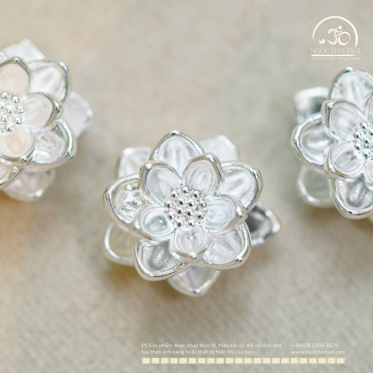  Hoa Sen Bạc 9.97mm - Bạc Cao Cấp 