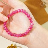  Vòng Tay Ruby Hồng Vip Cắt Giác 5,5 x 7,5 mm 