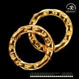  Charm Tròn Khắc Chữ Xỏ Ngang 9.55mm - Bạc 925 Mạ Vàng Cao Cấp 