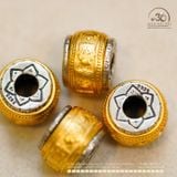  Charm Hạt Trống Chú Zakiram 11,16mm - Bạc 925 Mạ Vàng Cao Cấp 