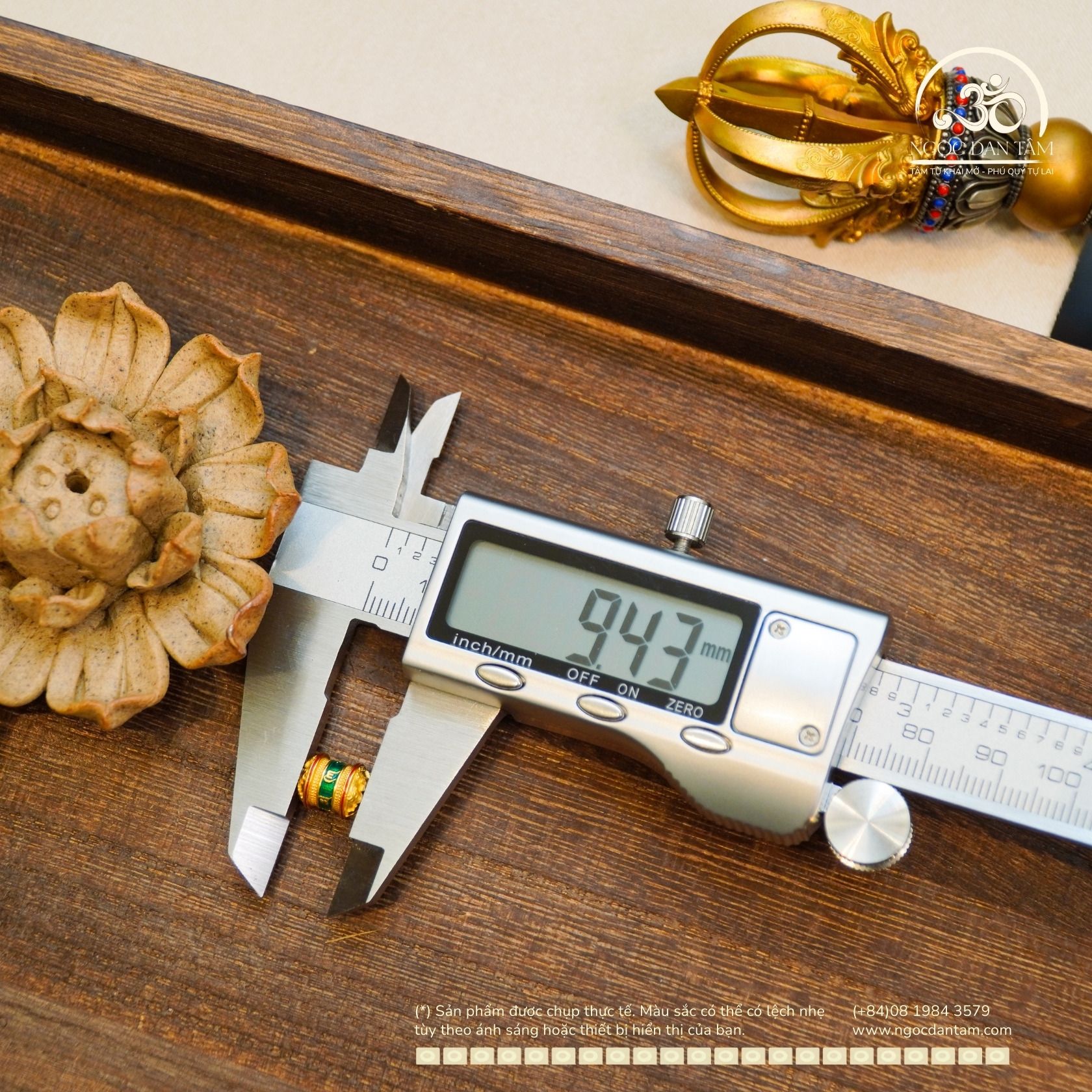  Charm Lu Thống Lục Tự Xanh Lá 9,43mm - Bạc Mạ Vàng Cao Cấp 