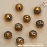  Charm Tròn Tường Vân Nhỏ - Bạc 925 Mạ Vàng Cao Cấp 