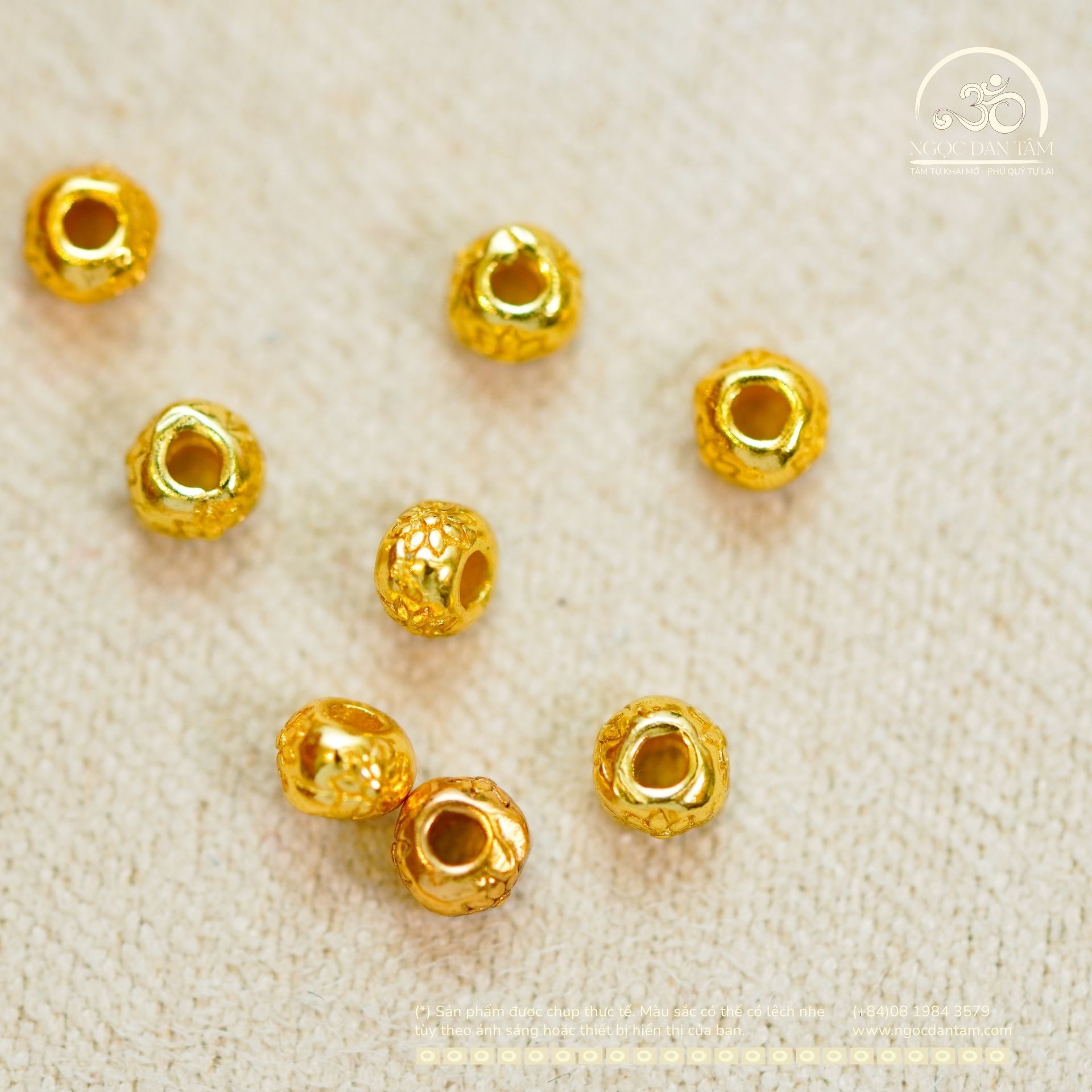  Charm Bi Hoa Sen 3.16mm - Bạc Mạ Vàng 