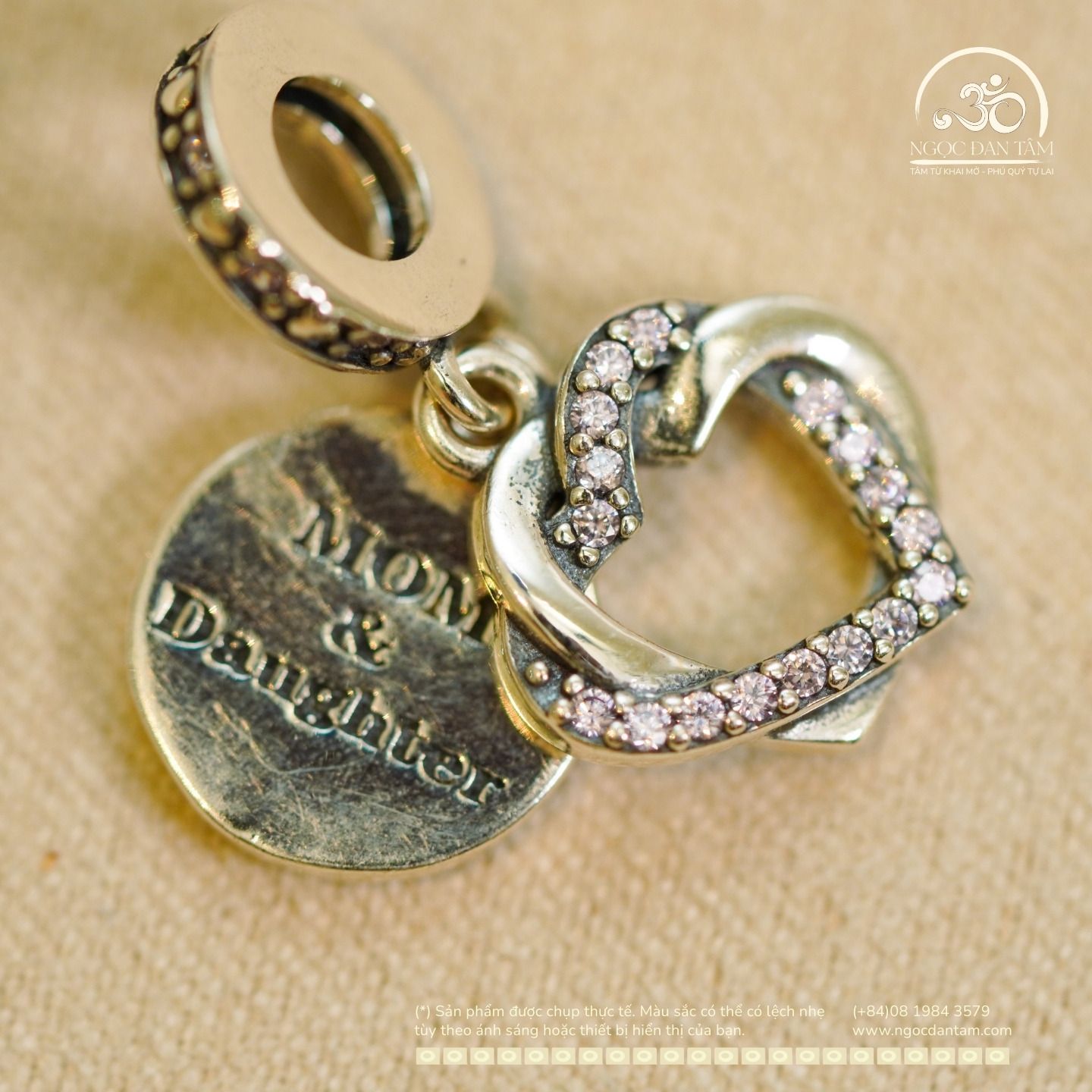  Charm Treo Mặt Treo Pandora Mom & Daughter (Bạc 925) 