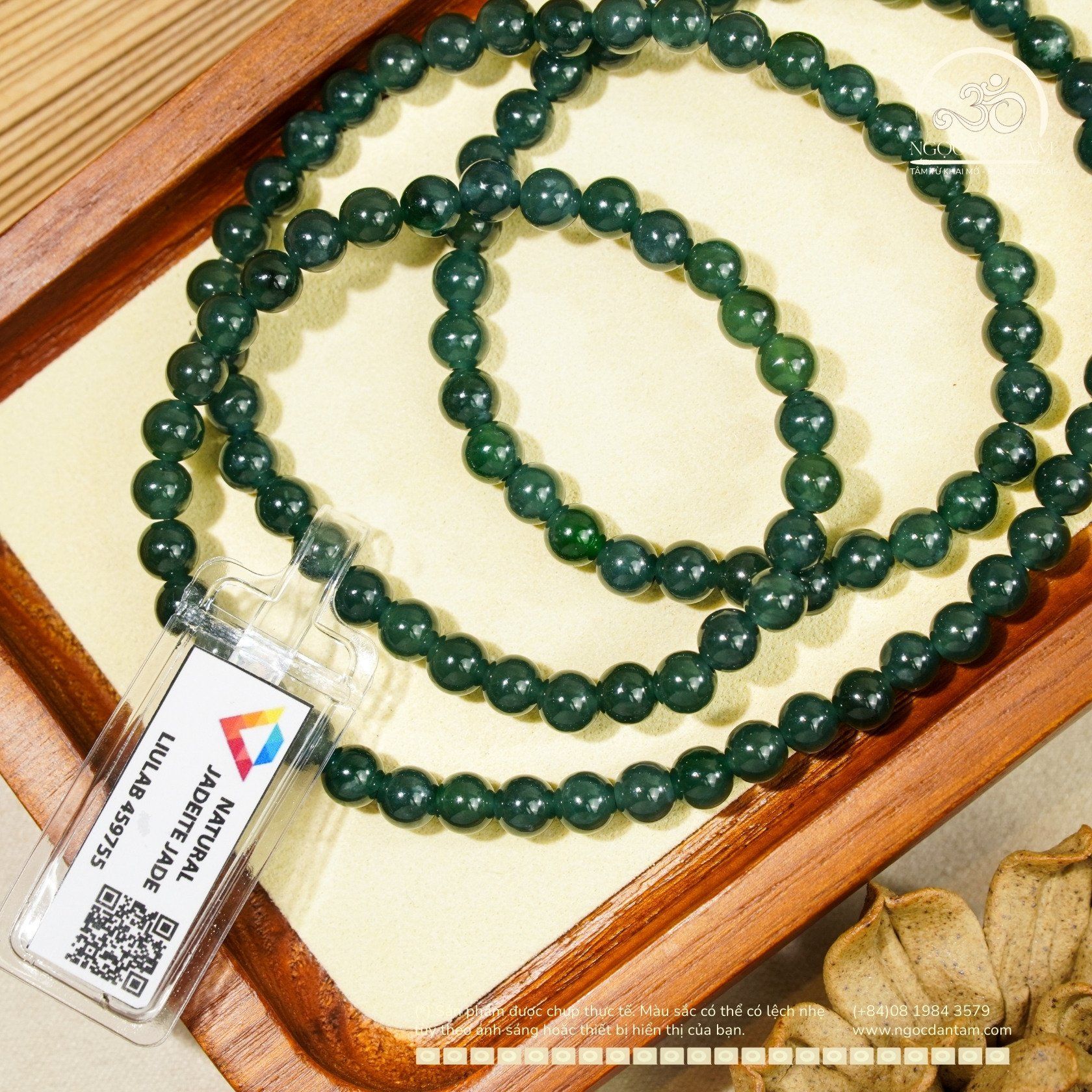  Chuỗi Vòng Tay Lam Ngọc Myanmar 6mm 