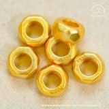  Charm Tròn Lục Giác 7mm - Bạc 925 Mạ Vàng Cao Cấp 