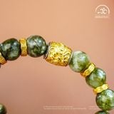  Vòng Tay Mắt Rồng Xanh Phối Charm Lu Thống Tỳ Hưu 10mm 2A 