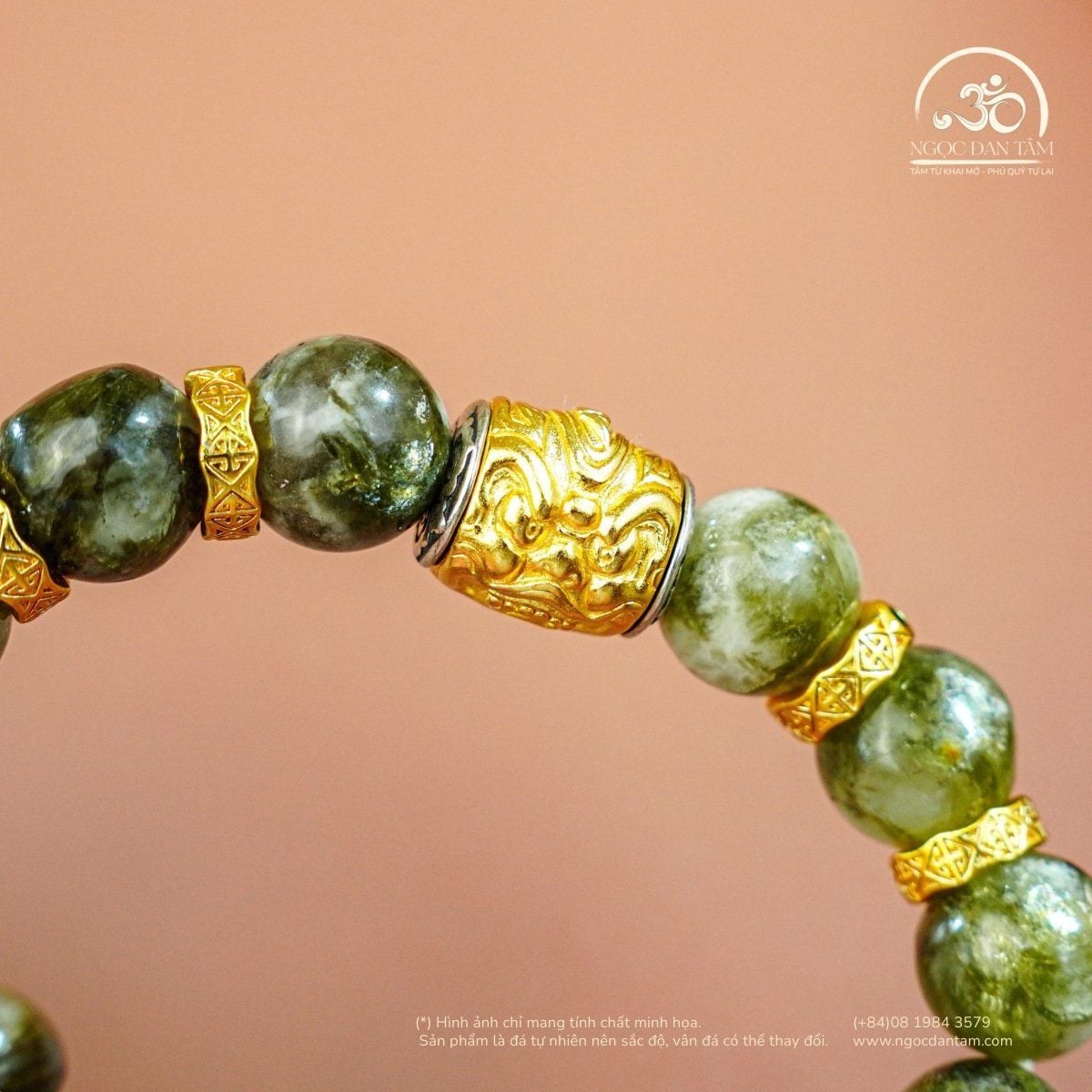  Vòng Tay Mắt Rồng Xanh Phối Charm Lu Thống Tỳ Hưu 10mm 2A 