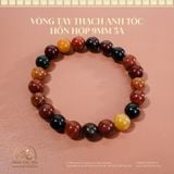  Vòng Tay Thạch Anh Tóc Hỗn Hợp 9mm 5A 