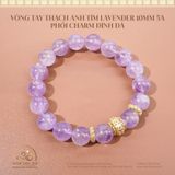  Vòng Tay Đá Thạch Anh Tím Lavender 10mm 5A Phối Charm Đính Đá 