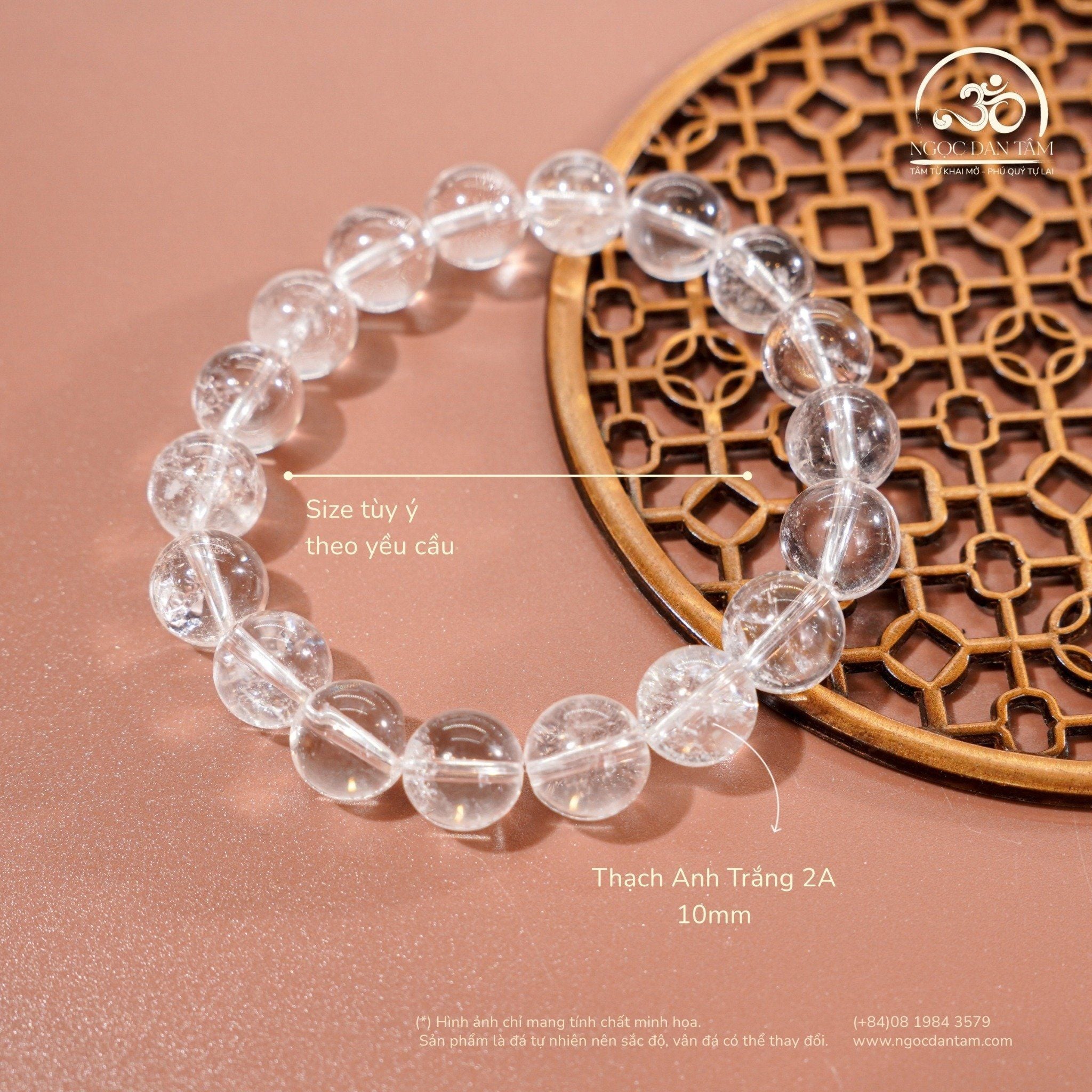  Vòng Tay Thạch Anh Trắng 2A 10mm 