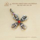  Mặt Dây Chuyền Kim Cang Phối Đá - Bạc Đen 925 Cao Cấp 