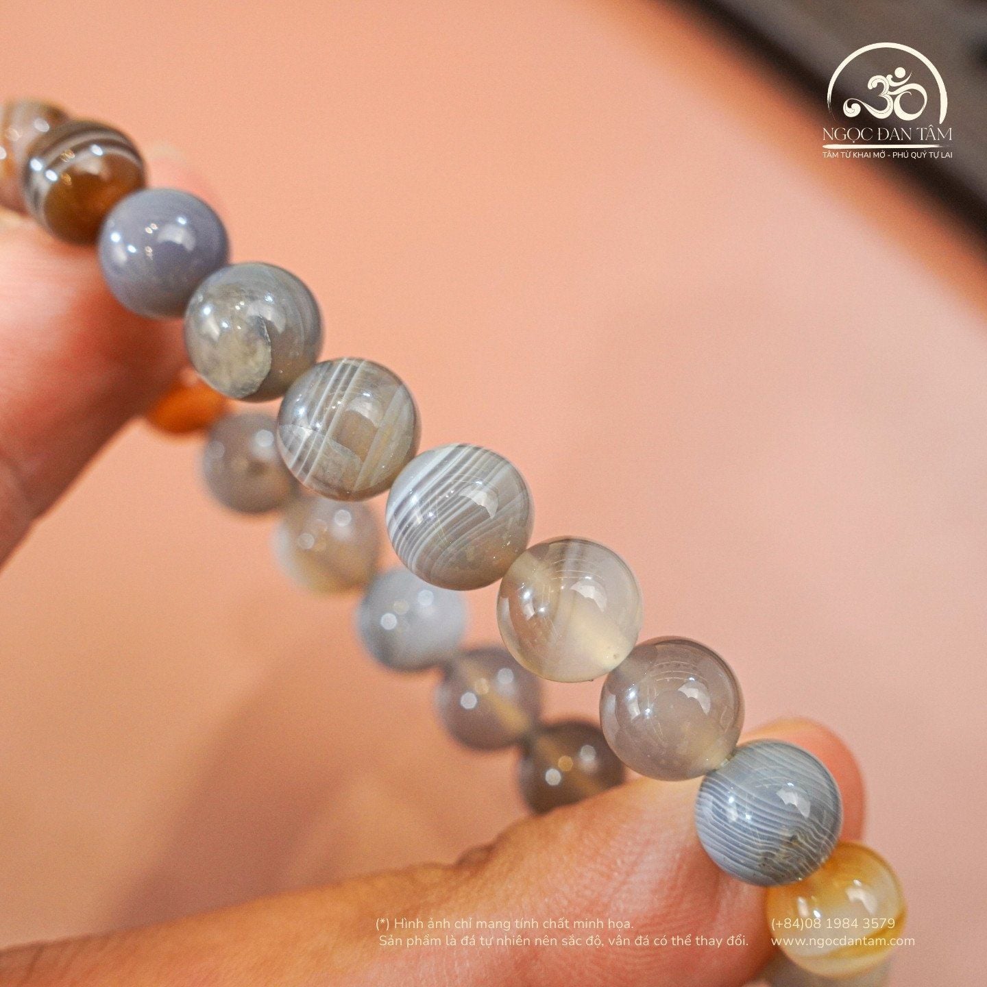  Vòng Tay Mã Não Botswana 2A 8mm 