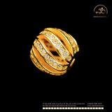  Charm Tròn Xoắn Đá Trắng 8.92mm - Bạc 925 Mạ Vàng Cao Cấp 