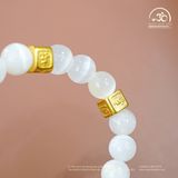  Vòng Tay Selenite 8mm 3A Phối Charm Chú Om 
