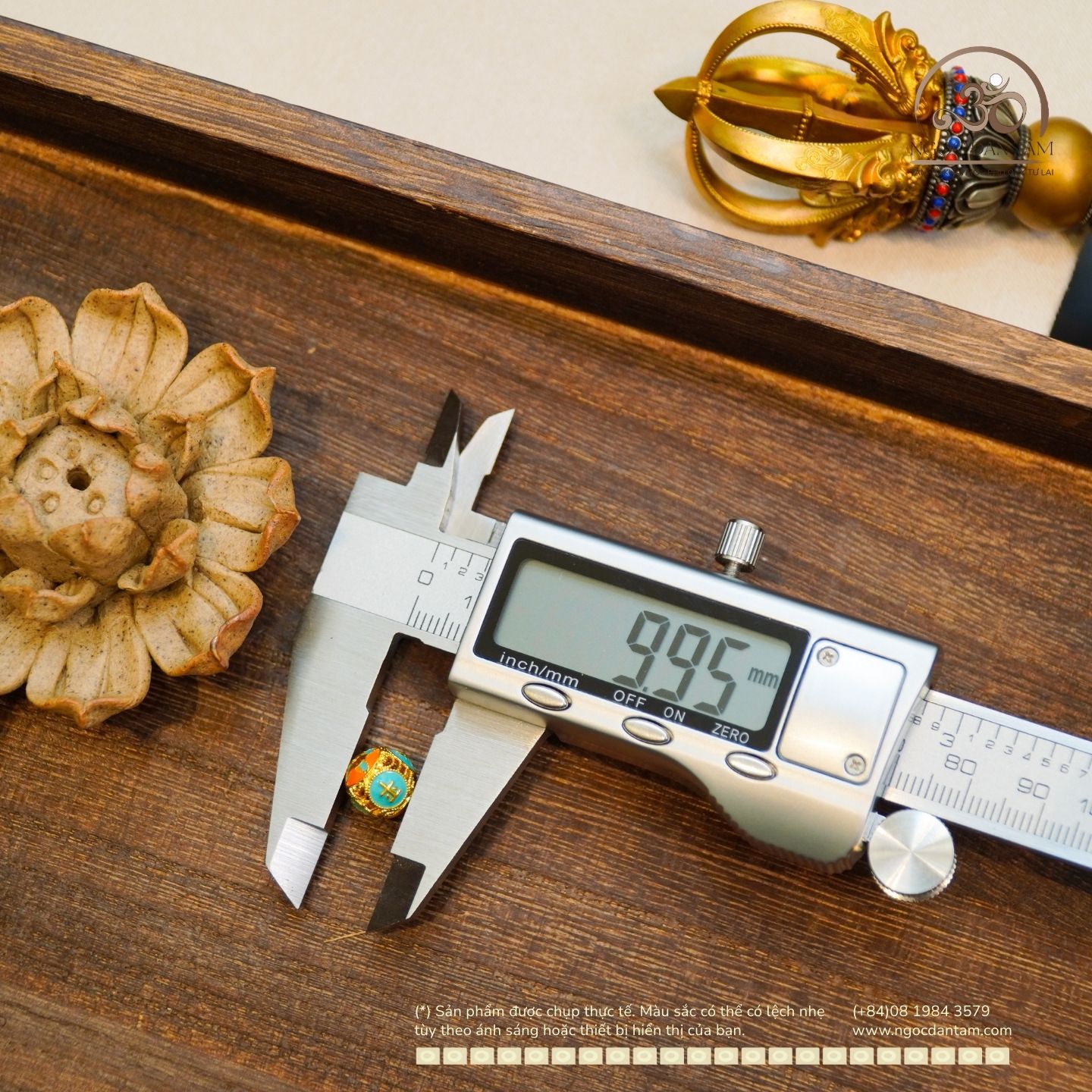  Charm Tròn Bình An 9.95mm  - Kim Loại Mạ Vàng 