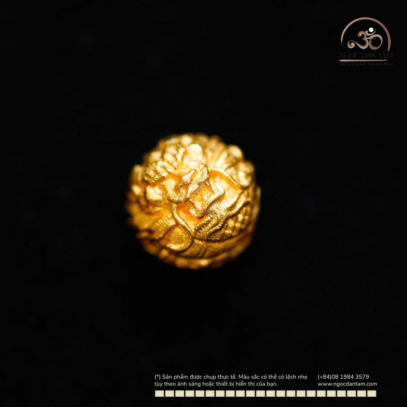  Charm Tròn Sư Tử 7.84mm - Kim Loại Mạ Vàng 