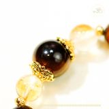  Vòng Tay Mắt Hổ Vàng Nâu 8mm 5A Phối Đá 