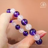  Vòng Tay Thạch Anh Tím 11mm 6A Phối Thạch Anh Hồng 10mm 4A 