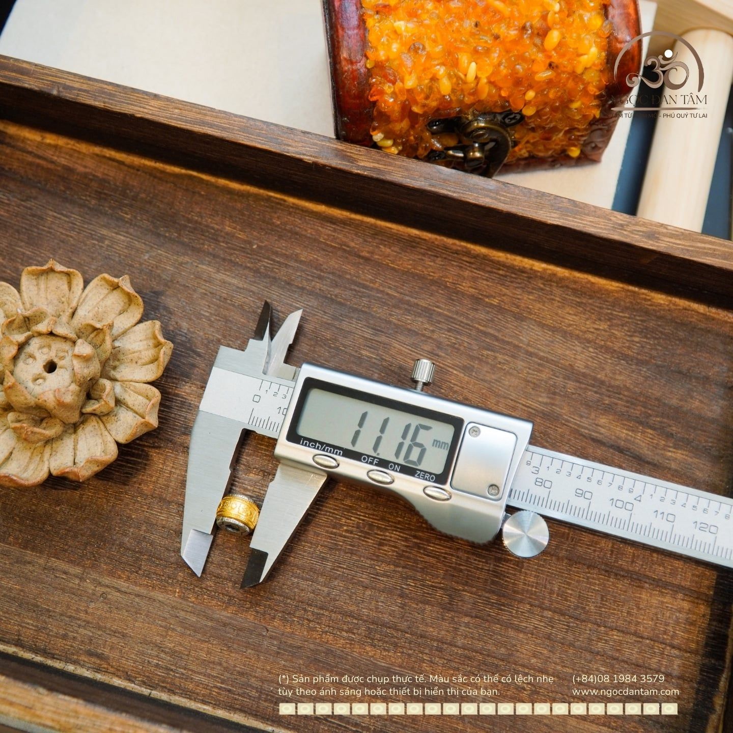  Charm Hạt Trống Chú Zakiram 11,16mm - Bạc 925 Mạ Vàng Cao Cấp 