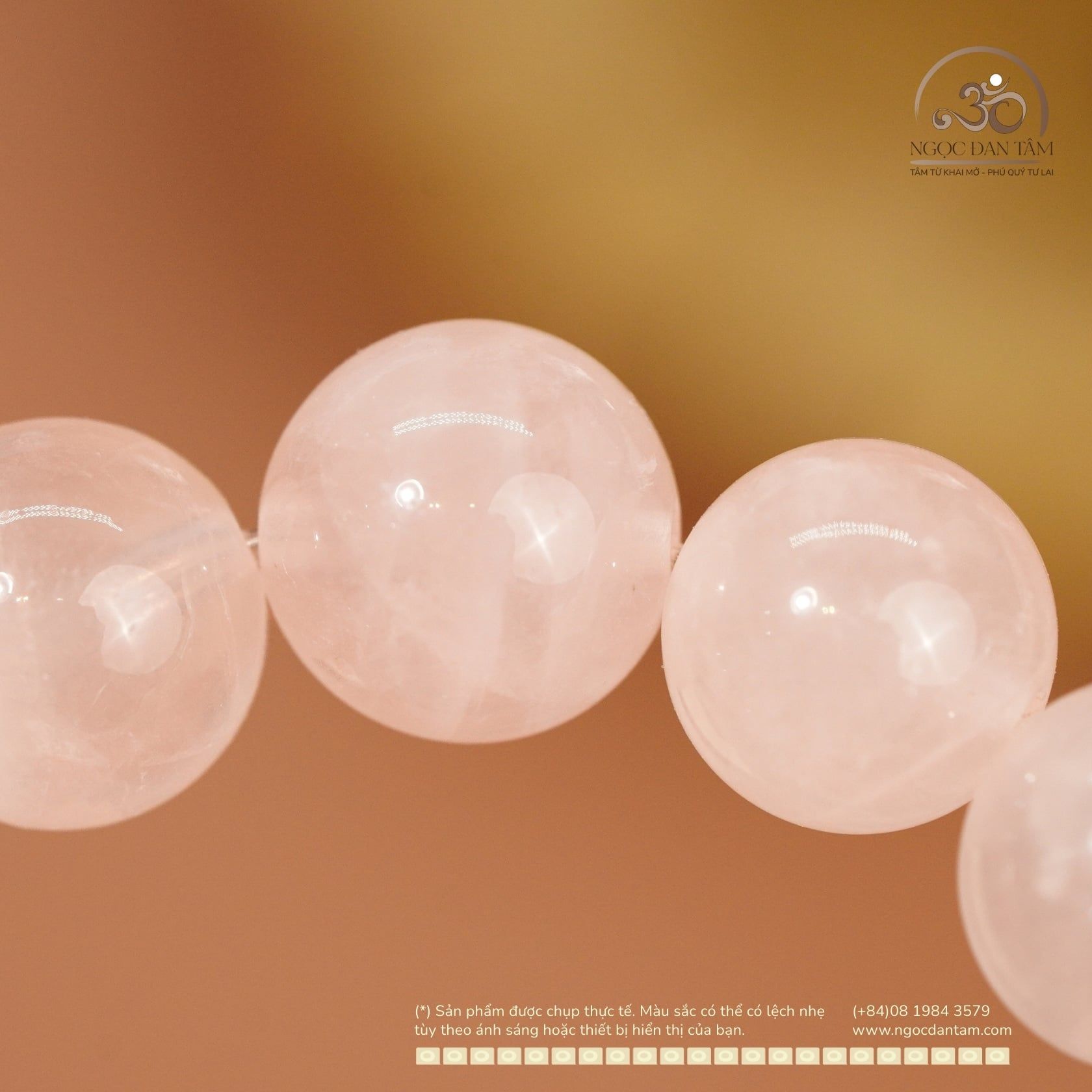  Vòng Tay Thạch Anh Hồng Đậm 8mm 4A 