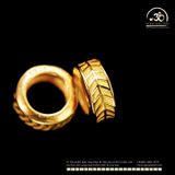  Charm Tròn Lá Lớn 7.54mm - Bạc 925 Mạ Vàng Cao Cấp 