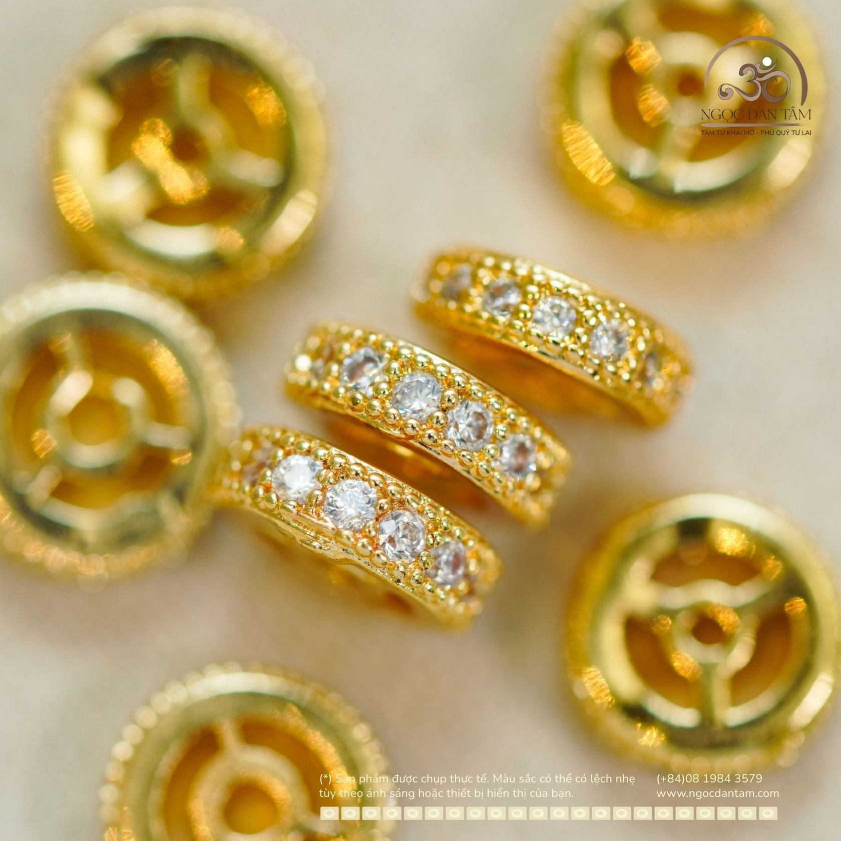  Charm Vô Lăng 8,36mm - Bạc 925 Mạ Vàng Cao Cấp 