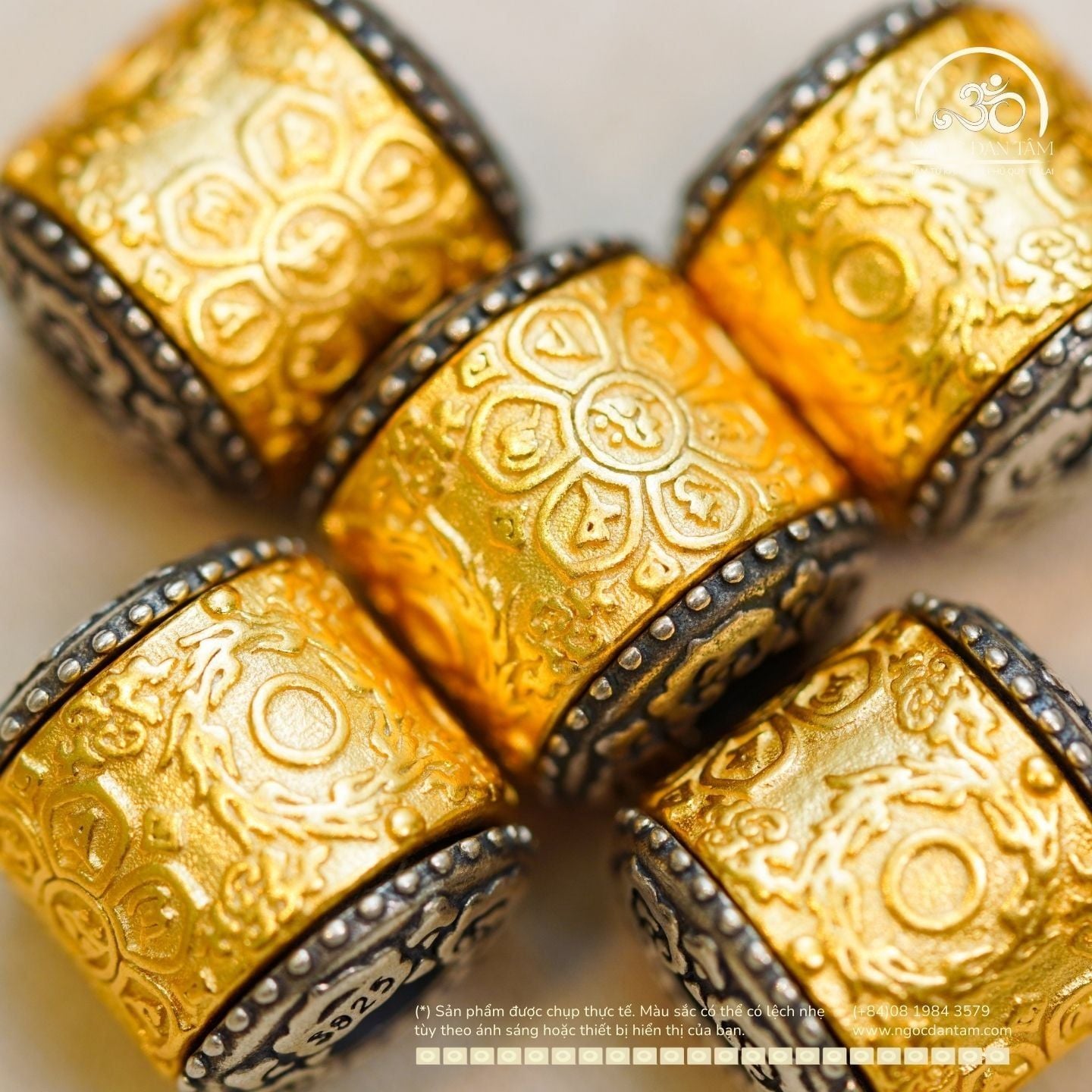  Charm Hạt Thùng Chú Om (lớn) 15,76mm - Bạc 925 Mạ Vàng Cao Cấp 