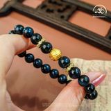  Vòng Tay Thạch Anh Mắt Chim Ưng 8mm 5A Phối Charm Chữ Vạn 