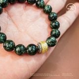  Vòng Tay Mắt Rồng Xanh Phối Charm Tường Vân Đầu Hoa 10mm 5A 