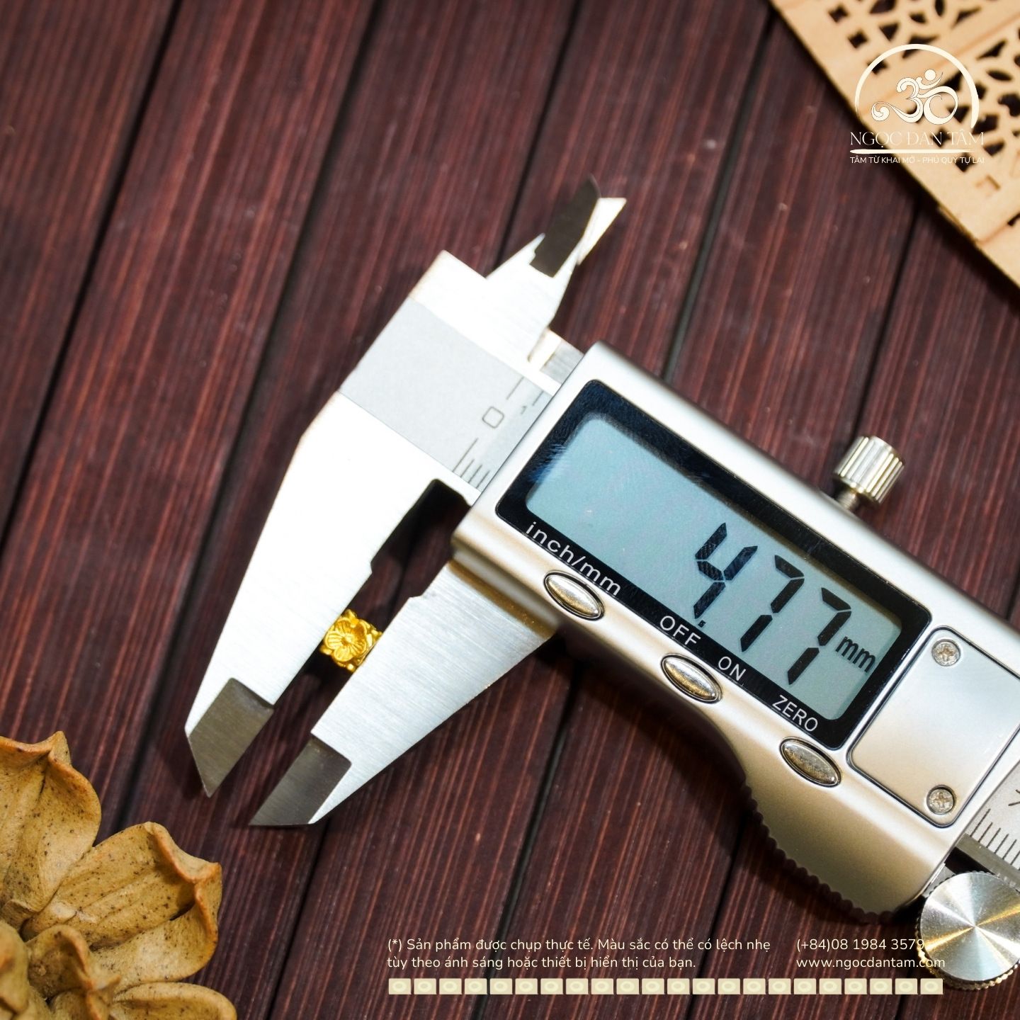  Charm Hoa Vuông - Kim Loại Mạ Vàng Cao Cấp 