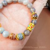  Vòng Tay Mã Não Botswana 2A - 8mm Phối Charm Lu Thống 