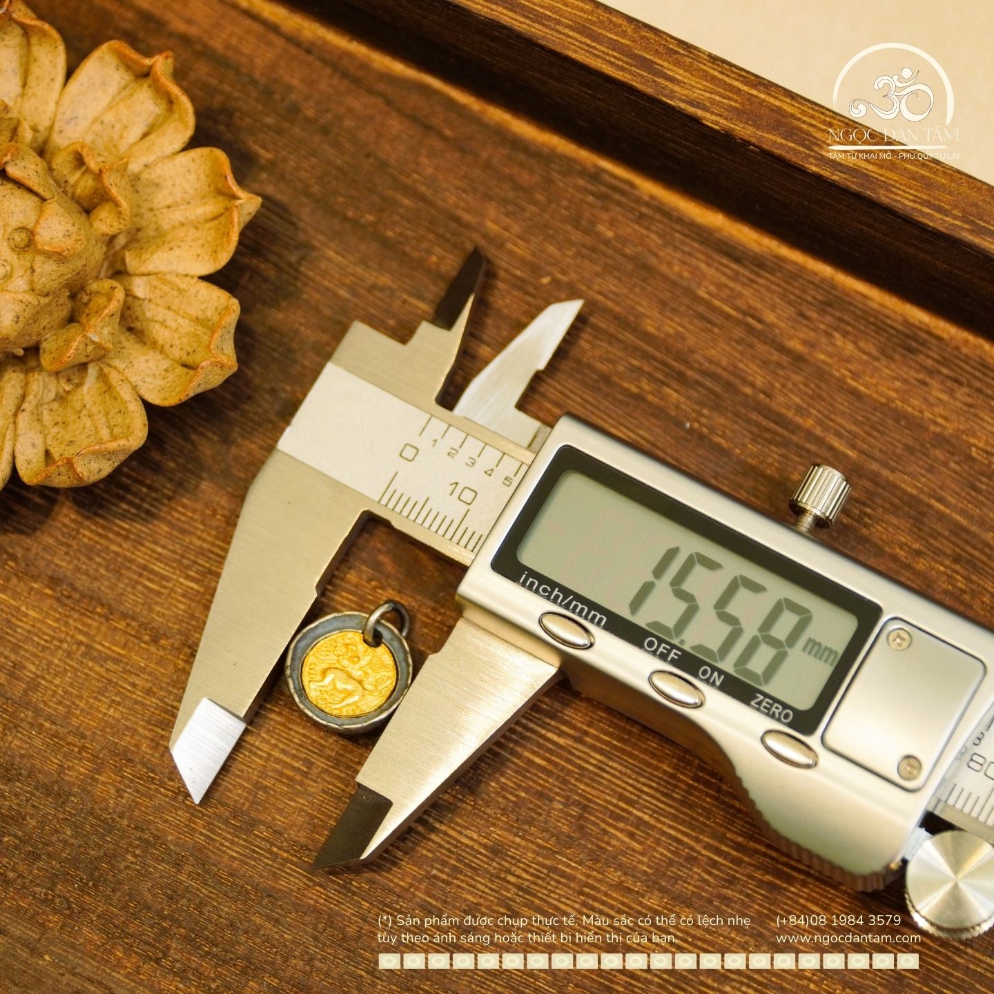  Charm Sư Tử Tuyết 15.58mm - Bạc 925 Mạ Vàng Cao Cấp 