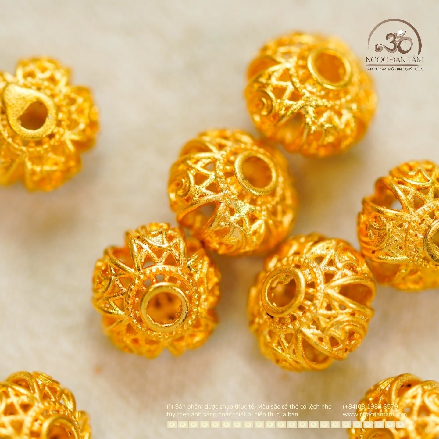  Charm Lồng Đèn 7.72mm - Kim Loại Mạ Vàng Cao Cấp 