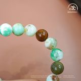  Cẩm Thạch Úc Charm Bạc Cỏ 3 Lá 10mm 2A 