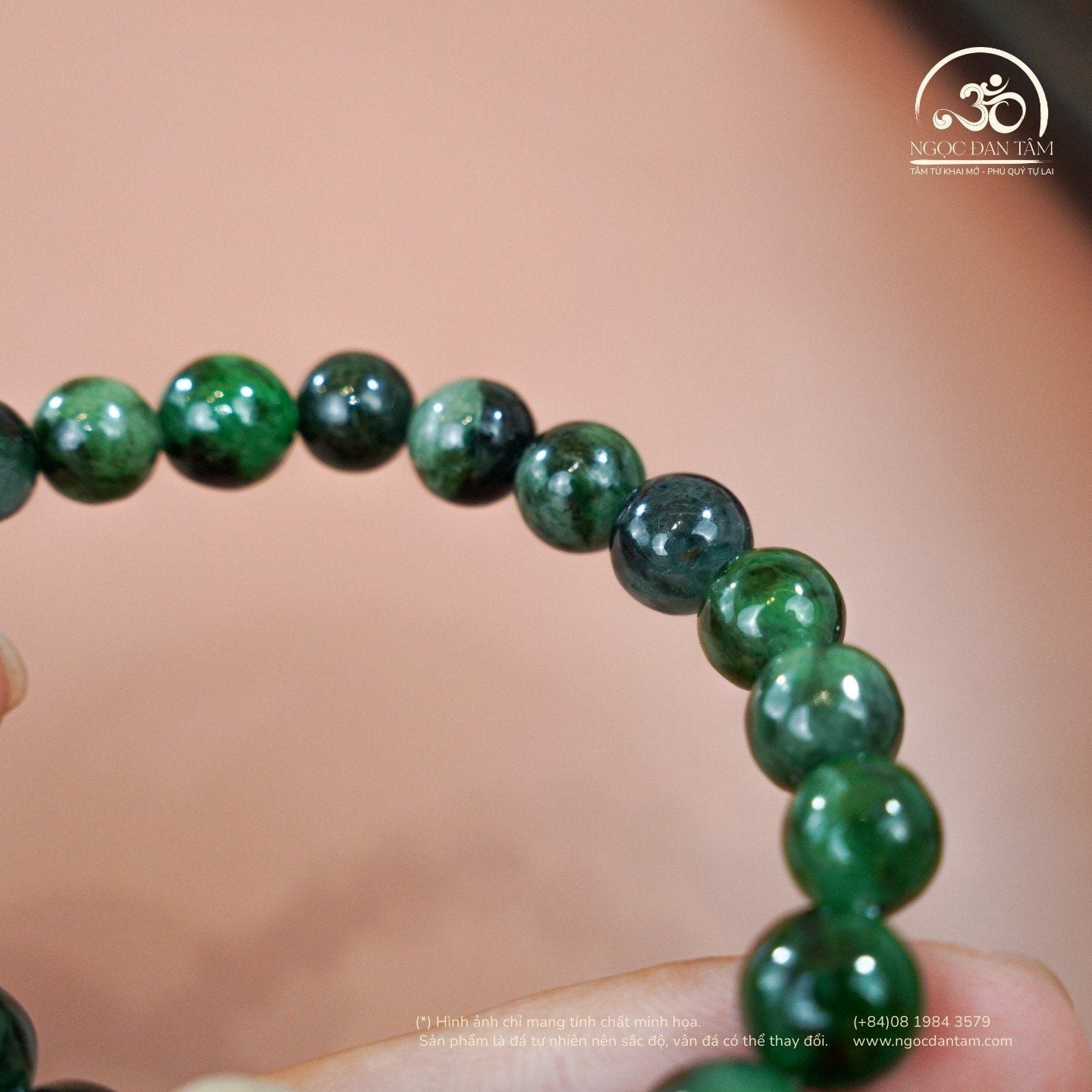  Vòng tay Cẩm Thạch Xanh Lý 8mm 