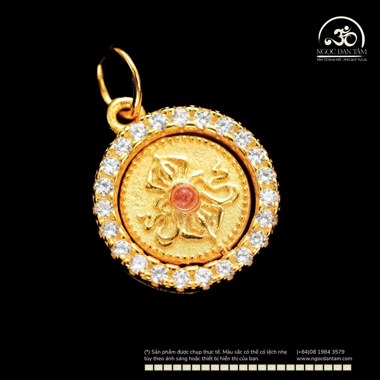  Mặt Dây Chuyền 12 Con Giáp Vòng Xoay Đính Đá 11.99mm - Bạc 925 Mạ Vàng Cao Cấp 