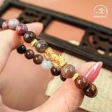  Vòng Tay Gỗ Hóa Thạch 8mm 2A Phối Charm Tỳ Hưu 
