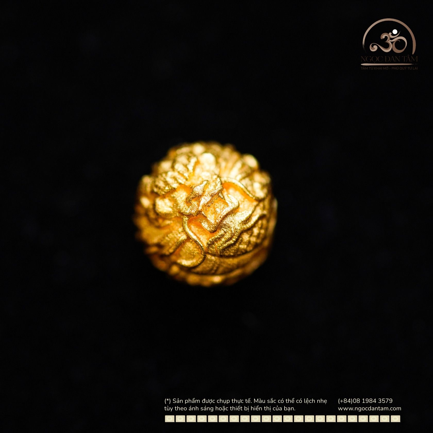  Charm Tròn Sư Tử 7,84mm - Kim Loại Mạ Vàng Cao Cấp 