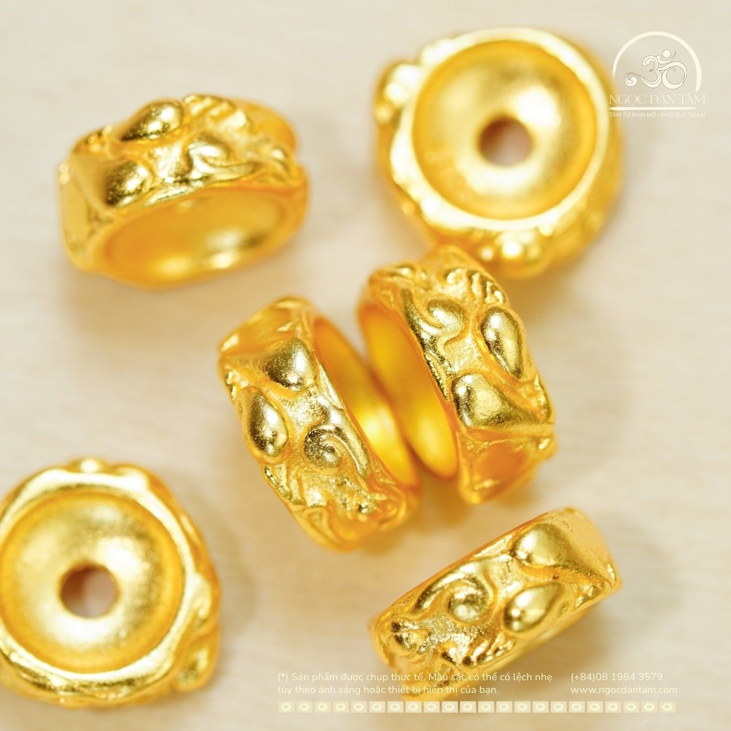  Charm Vàng Cánh Hoa 9.89mm - Bạc 925 Mạ Vàng Cao Cấp 