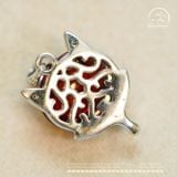  Mặt dây chuyền Hồ Ly Đá Đỏ 12,14mm - Bạc 925 Cao Cấp 